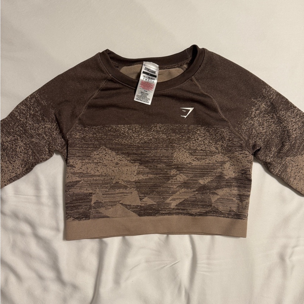 Gymshark Adapt Ombre Crop Top - Triangle I Penny Brown NWOT